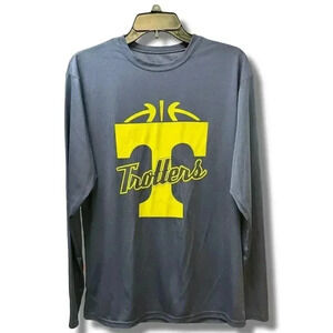 🌟 A4 Trotters Team Tee Unisex Long Sleeve Performance Shirt Gray S 🌟